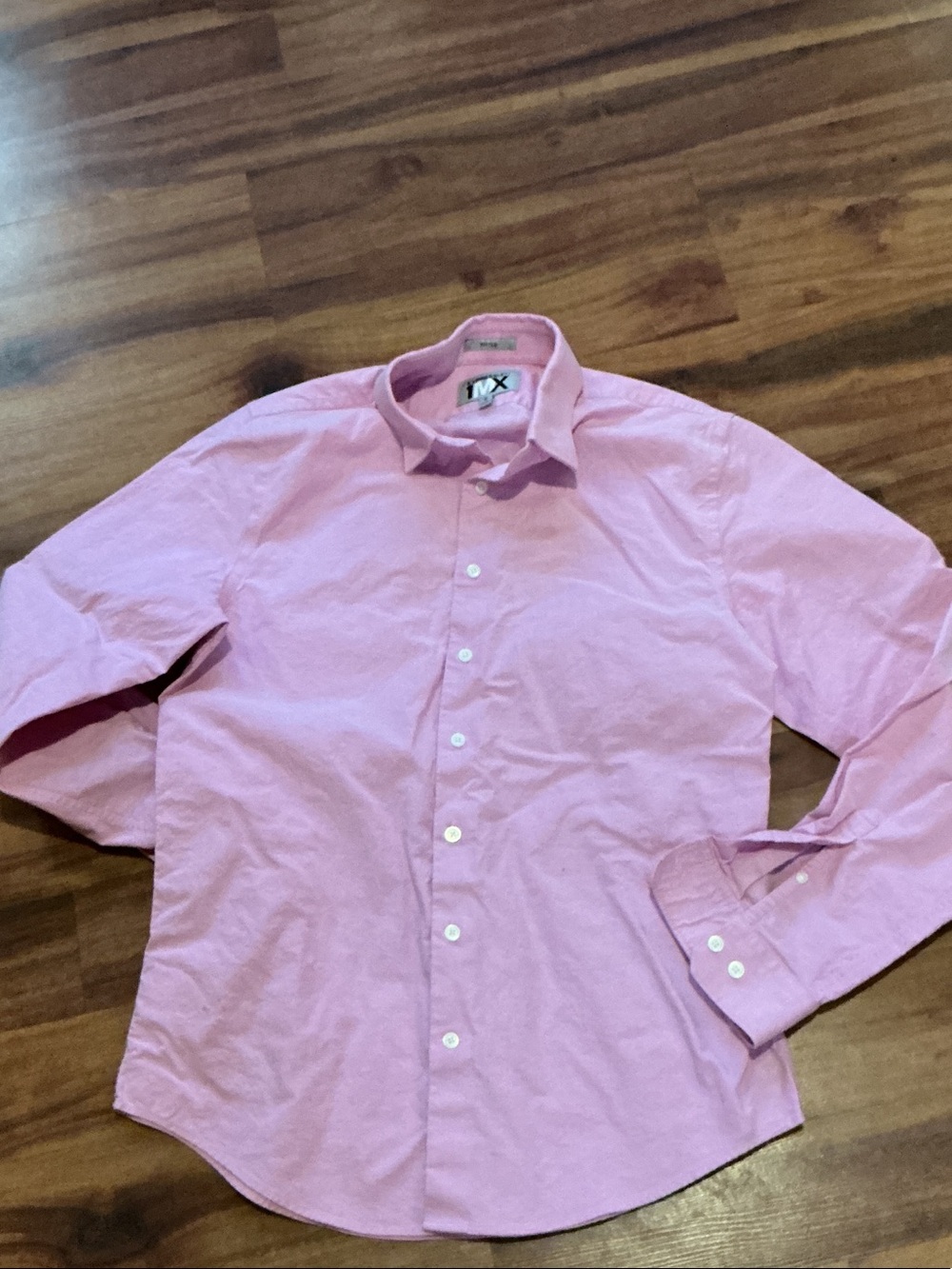 Men’s Pink Long-Sleeve Button-Down Shirt express medium great condition